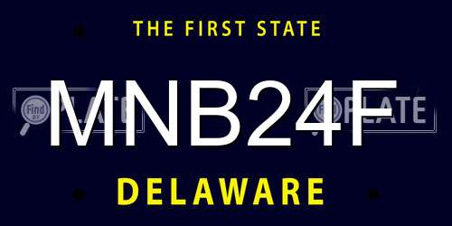 MNB24F Delaware License Plate