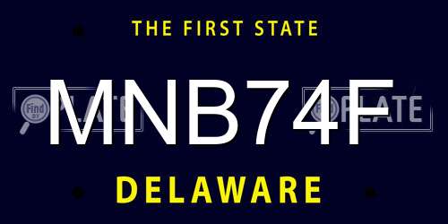 MNB74F Delaware License Plate