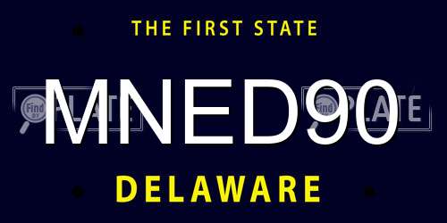 MNED90 Delaware License Plate
