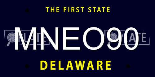 MNEO90 Delaware License Plate
