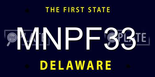 MNPF33 Delaware License Plate