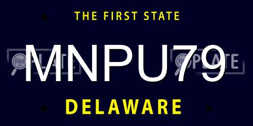 MNPU79 Delaware License Plate