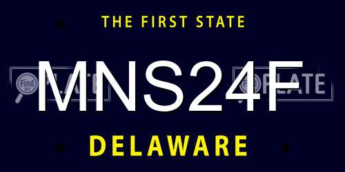 MNS24F Delaware License Plate