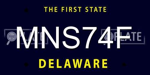 MNS74F Delaware License Plate
