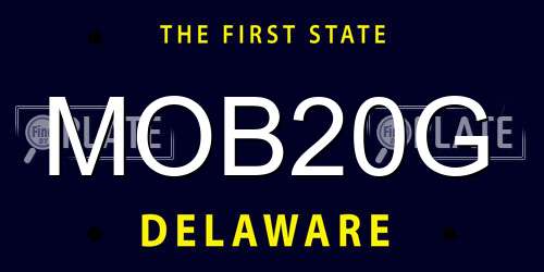 MOB20G Delaware License Plate