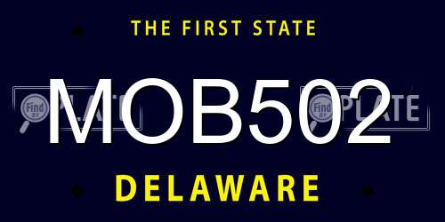 MOB502 Delaware License Plate