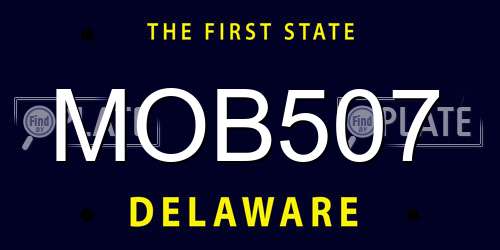MOB507 Delaware License Plate