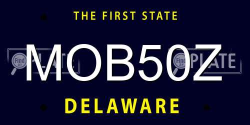 MOB50Z Delaware License Plate