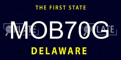 MOB70G Delaware License Plate