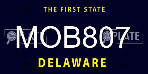 MOB807 Delaware License Plate