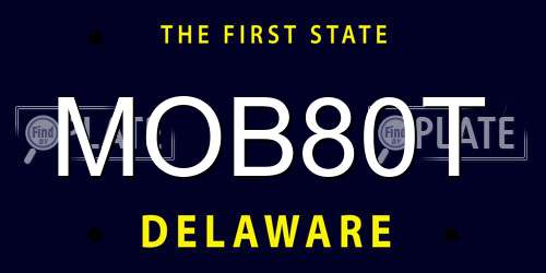 MOB80T Delaware License Plate