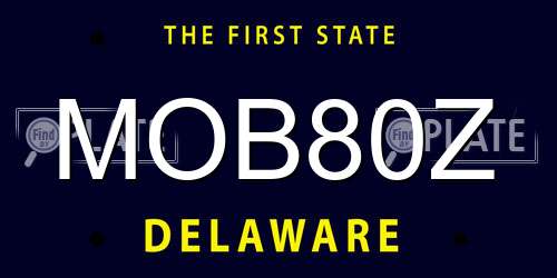 MOB80Z Delaware License Plate