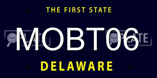 MOBT06 Delaware License Plate