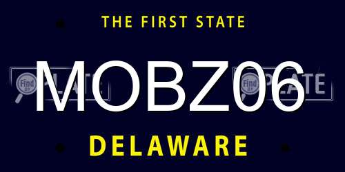 MOBZ06 Delaware License Plate