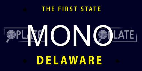MONO Delaware License Plate