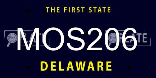 MOS206 Delaware License Plate
