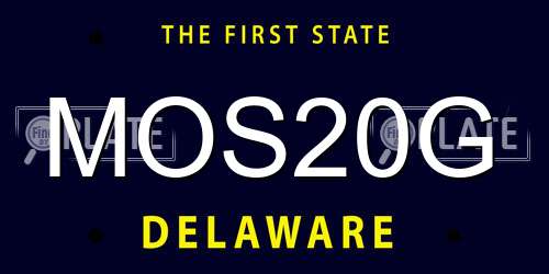 MOS20G Delaware License Plate