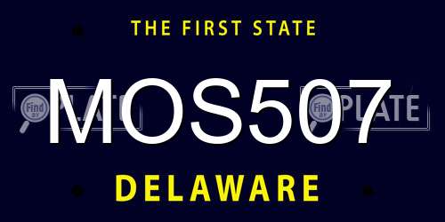 MOS507 Delaware License Plate