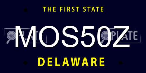 MOS50Z Delaware License Plate