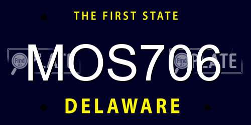 MOS706 Delaware License Plate