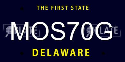 MOS70G Delaware License Plate