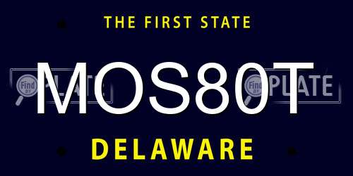 MOS80T Delaware License Plate