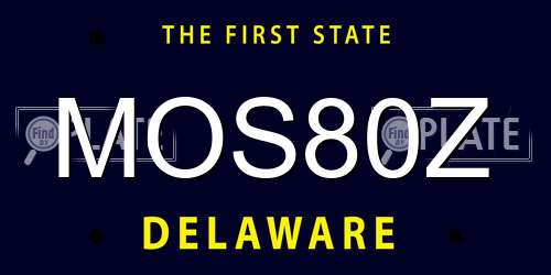 MOS80Z Delaware License Plate