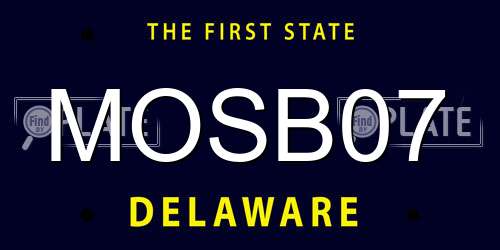 MOSB07 Delaware License Plate