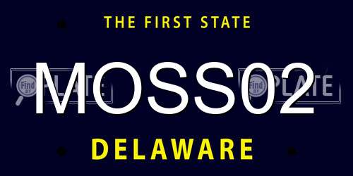 MOSS02 Delaware License Plate
