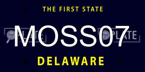 MOSS07 Delaware License Plate