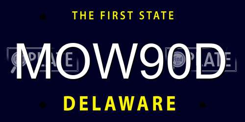 MOW90D Delaware License Plate