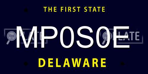 MP0S0E Delaware License Plate