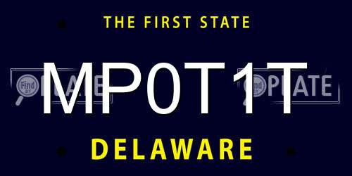 MP0T1T Delaware License Plate