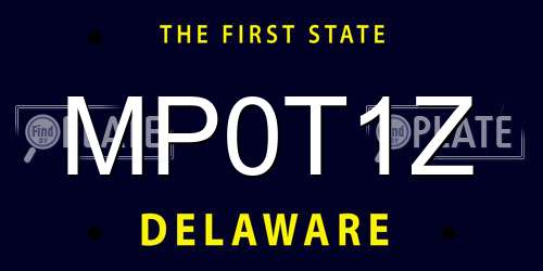 MP0T1Z Delaware License Plate