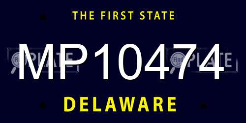 MP10474 Delaware License Plate