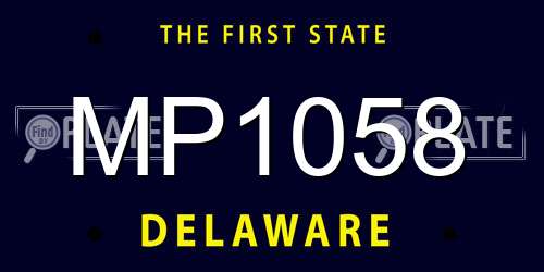 MP1058 Delaware License Plate