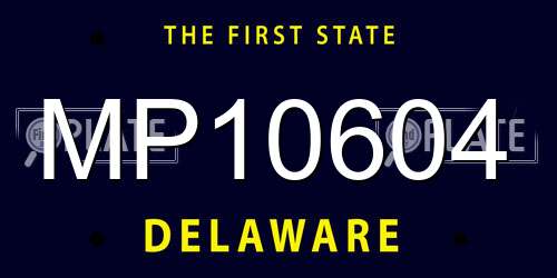 MP10604 Delaware License Plate