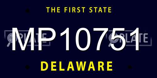 MP10751 Delaware License Plate
