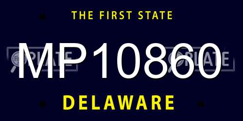 MP10860 Delaware License Plate