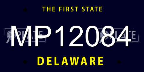 MP12084 Delaware License Plate