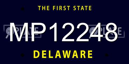 MP12248 Delaware License Plate