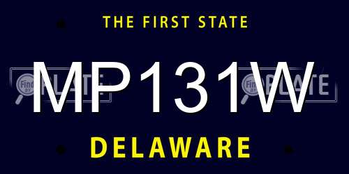 MP131W Delaware License Plate