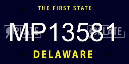 MP13581 Delaware License Plate