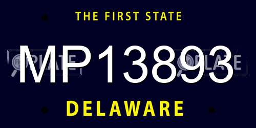 MP13893 Delaware License Plate