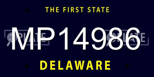 MP14986 Delaware License Plate