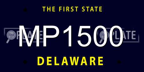 MP1500 Delaware License Plate