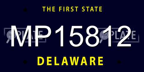 MP15812 Delaware License Plate