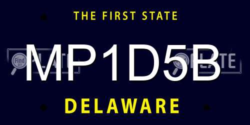 MP1D5B Delaware License Plate