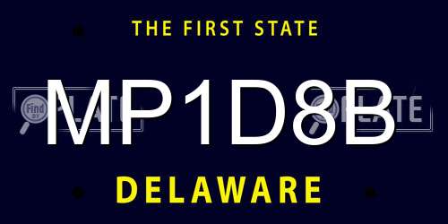 MP1D8B Delaware License Plate