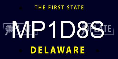MP1D8S Delaware License Plate